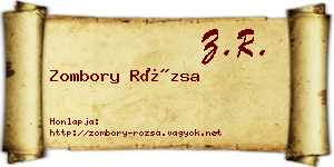 Zombory Rózsa névjegykártya