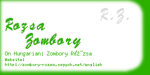 rozsa zombory business card